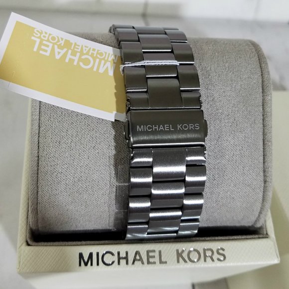 NWT MICHAEL KORS Men's Slim Runway Gunmetal Three-Hand Watch MK8576 - Picture 9 of 9